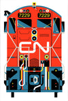 2025 Contemporary Canadian Poster, Train print series - Canadian National No. 7229 - (Artist Signed)